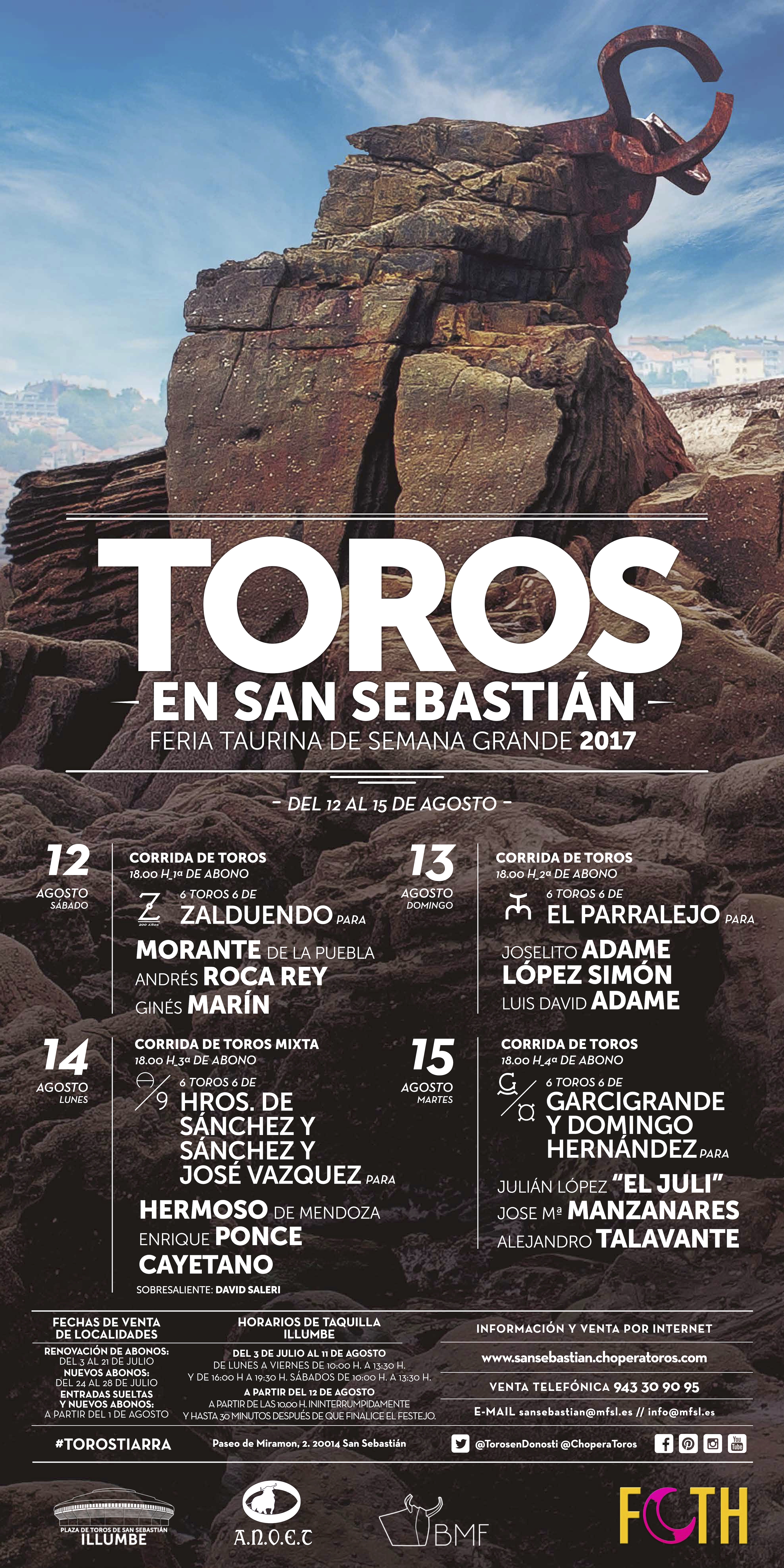 Cartel Feria Taurina de San Sebastian 2017